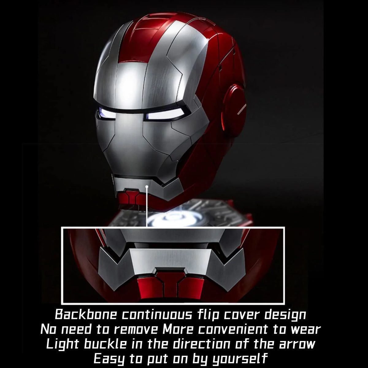 Wearable Electronic Helmet with Sounds & LED Eyes 1:1 Model F844
