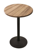 Black Table with Natural Top W4921