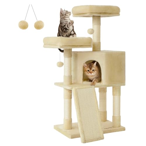 45.3-Inch Cat Tree with Scratching Post and Ramp Q7533