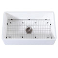 33 In. Farmhouse Kitchen Sink With Strainer And Grid J14445