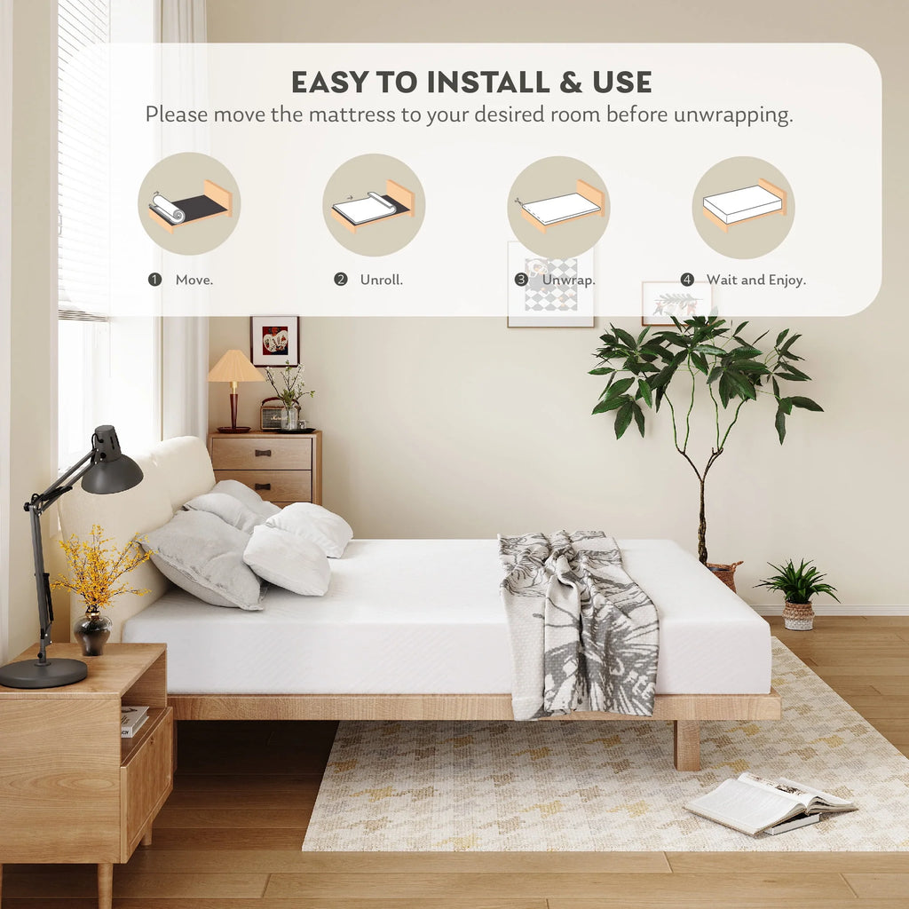 White Twin 6 inch Memory Foam Mattress A83706