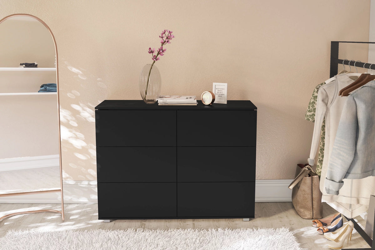 White 6 Drawer Wood Double Dresser M489130