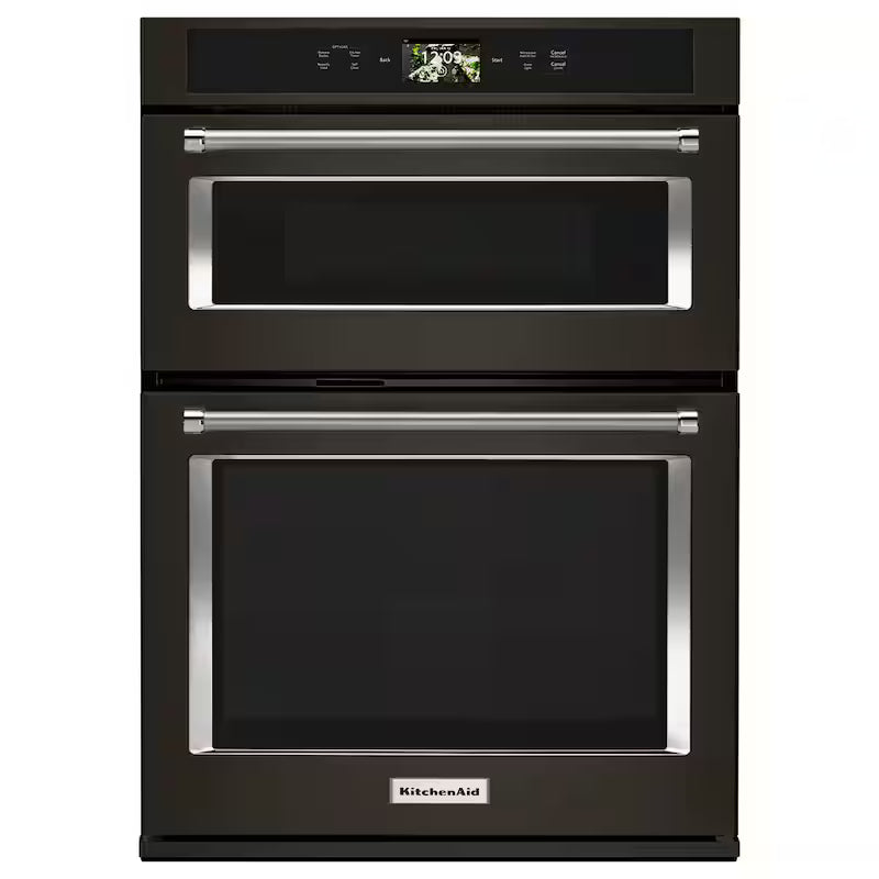 30 in. Electric Convection Wall Oven with Built-In Microwave in Black Stainless F261