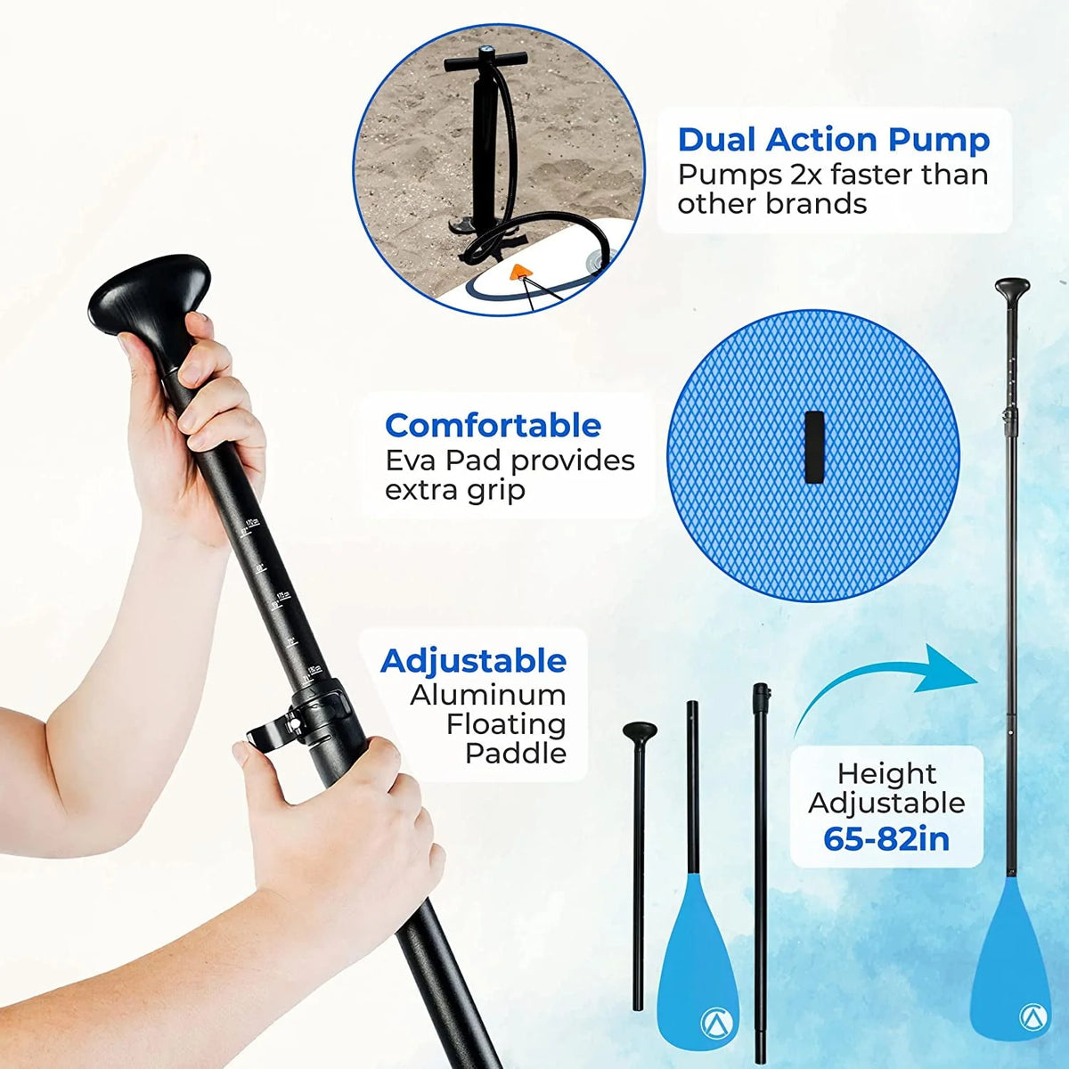 Blue Inflatable Paddle Board SUP Kit N4344