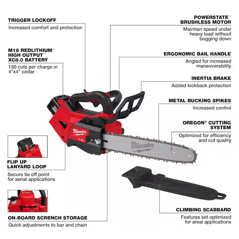 14 in. Cordless Chainsaw Kit with Pole Saw, Battery, Charger I7963