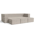 California King Convertible Sleeper Sofa and Ottomans Dove Grey Foam Polyester F632481