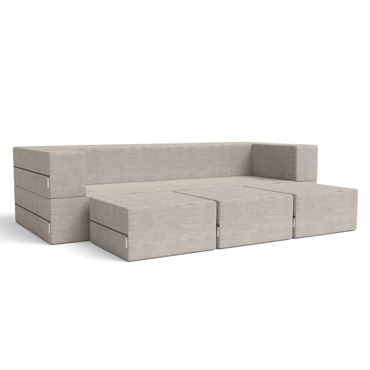 California King Convertible Sleeper Sofa and Ottomans Dove Grey Foam Polyester F632481