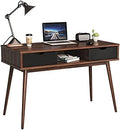 Mid Century Desk with Drawers & Solid Wood Legs J838759