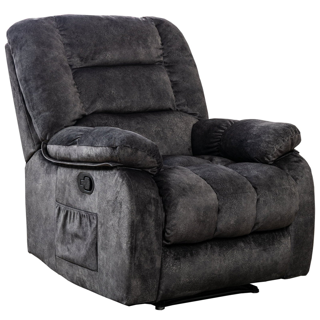 Gray Fabric Manual Recliner Chairs with Massage and Heat Q997136