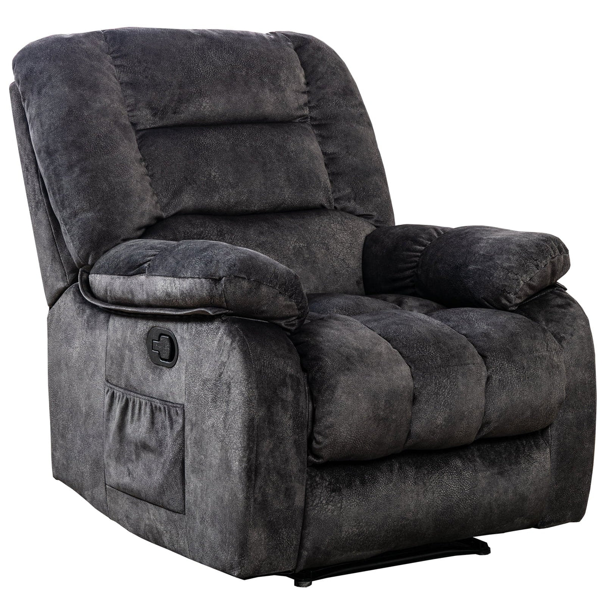Gray Fabric Manual Recliner Chairs with Massage and Heat Q997136
