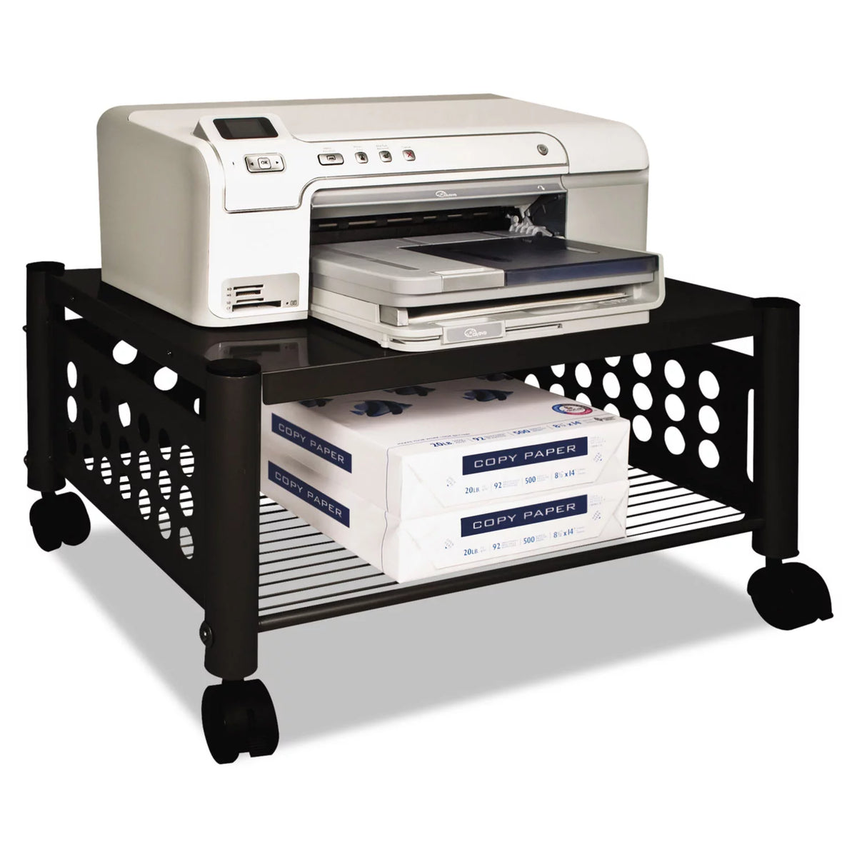 Underdesk Machine Stand One-shelf Black S48771