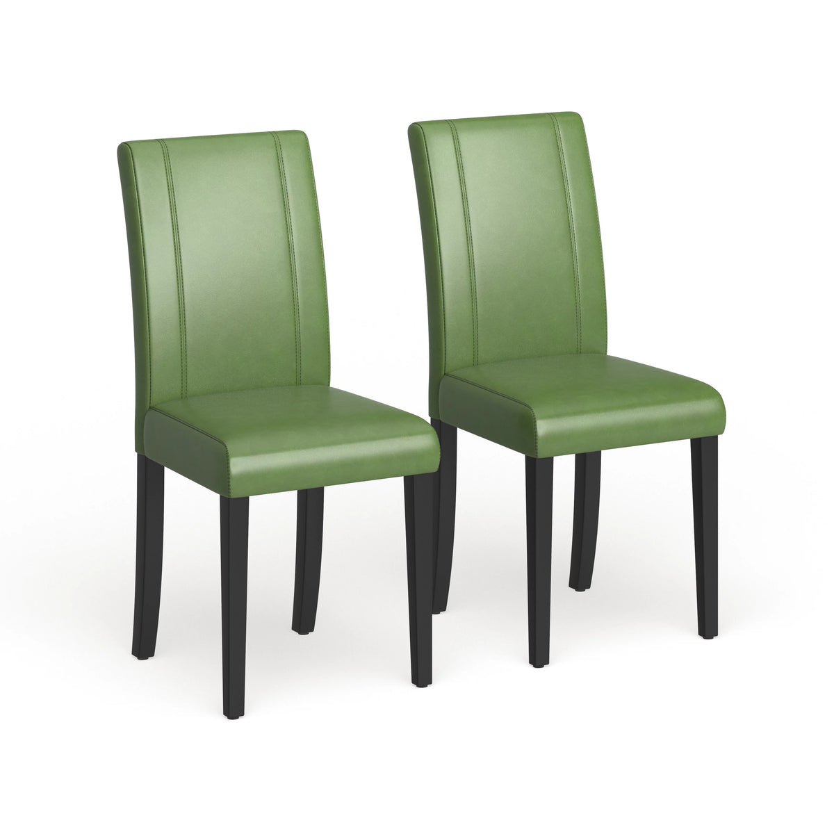 White Leatherette Parson Chairs Set of 2 L83516