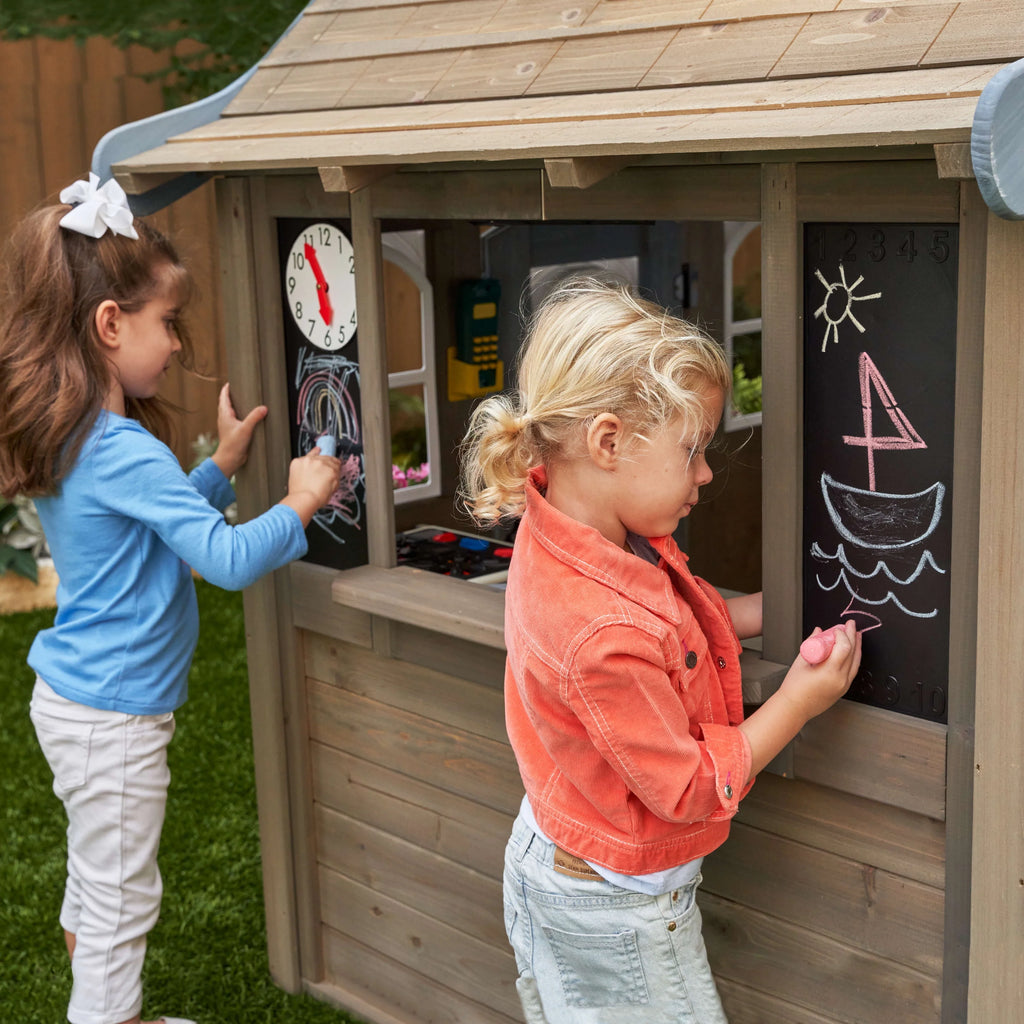 Wooden Outdoor Playhouse with Kitchen C79019