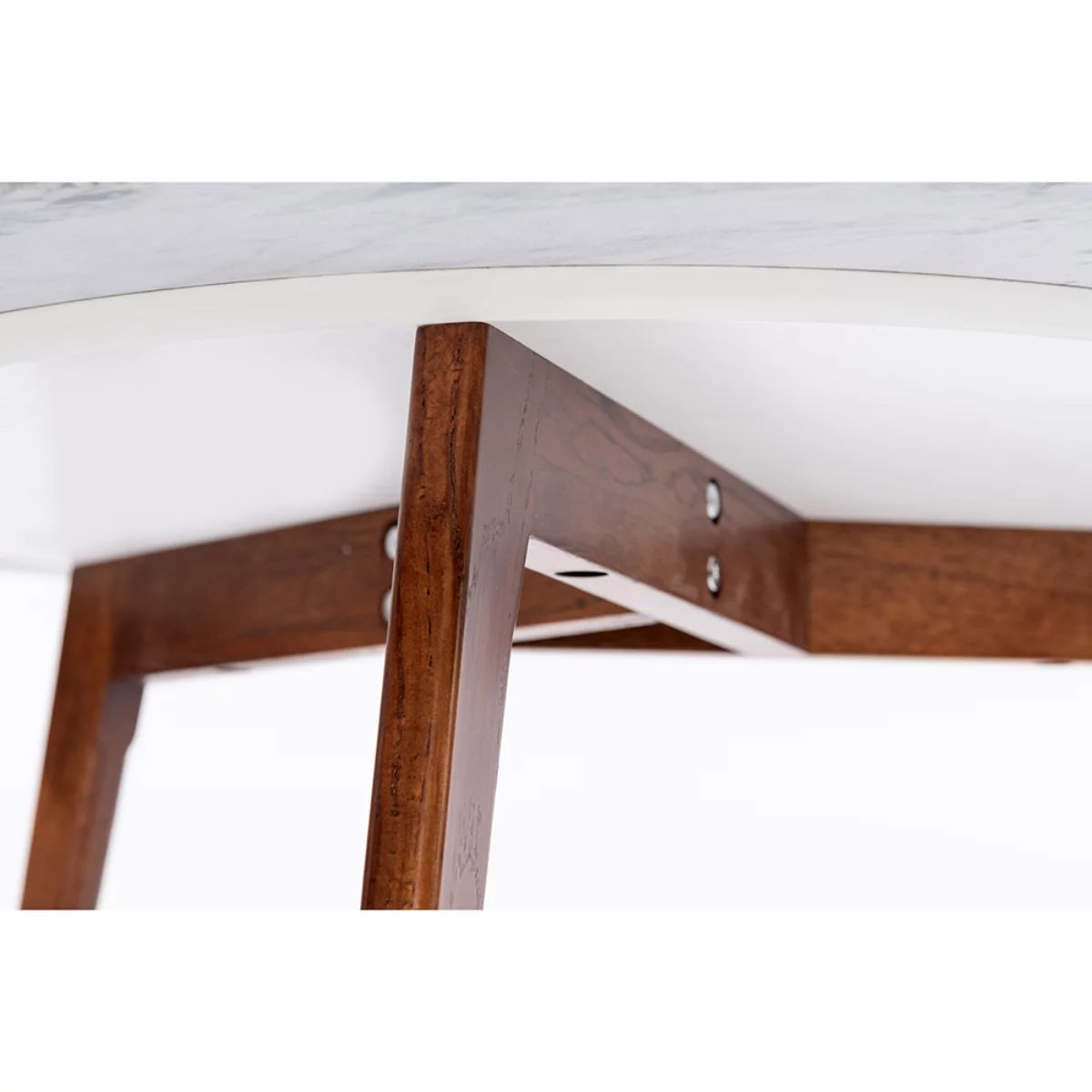 White and Brown Round Marble Coffee Table U440849
