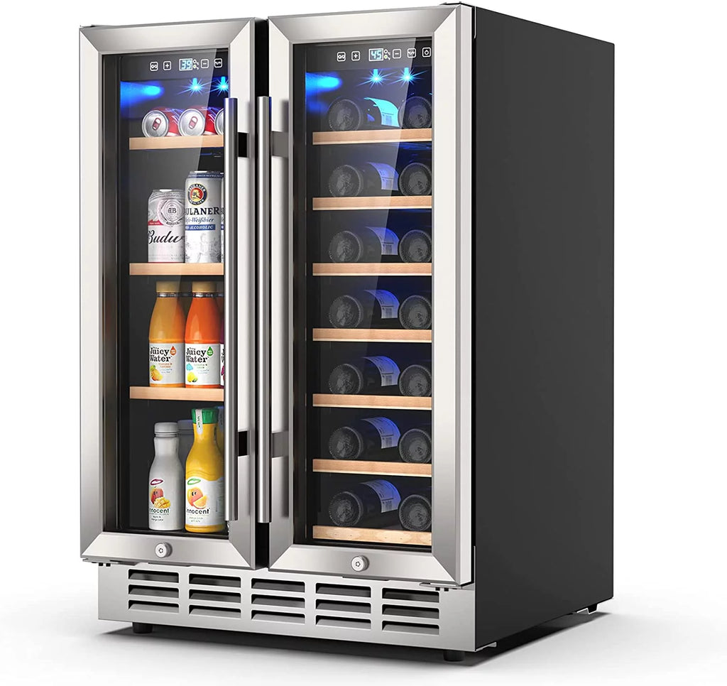 24 inch Dual Zone Wine Cooler Beverage Refrigerator J13424