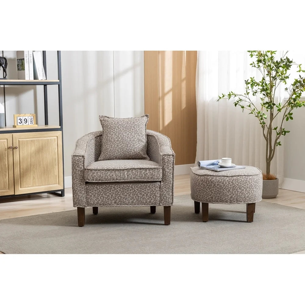 Mid Century Accent Chair with Ottoman M1209