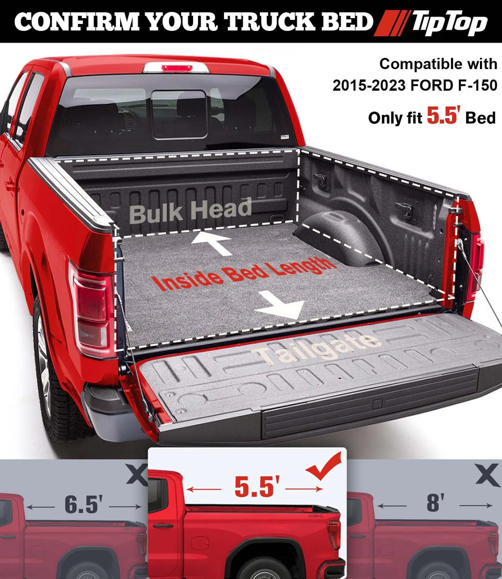 Tri-Fold Hard Tonneau Cover Truck Bed FRP On Top 5.5ft Bed P36755