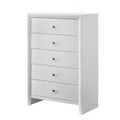 White 5 Drawer Wood Dresser I535037