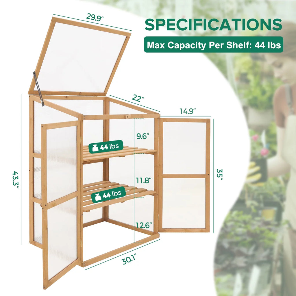 Cold Frame Greenhouse with Adjustable Shelves G122692