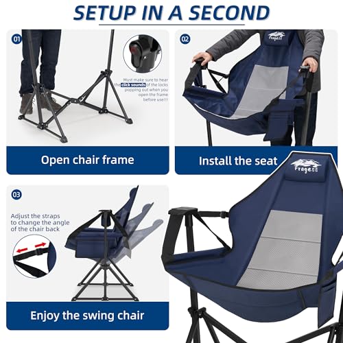 Hammock Camping Chair with Headrest and Cup Holder Y8633