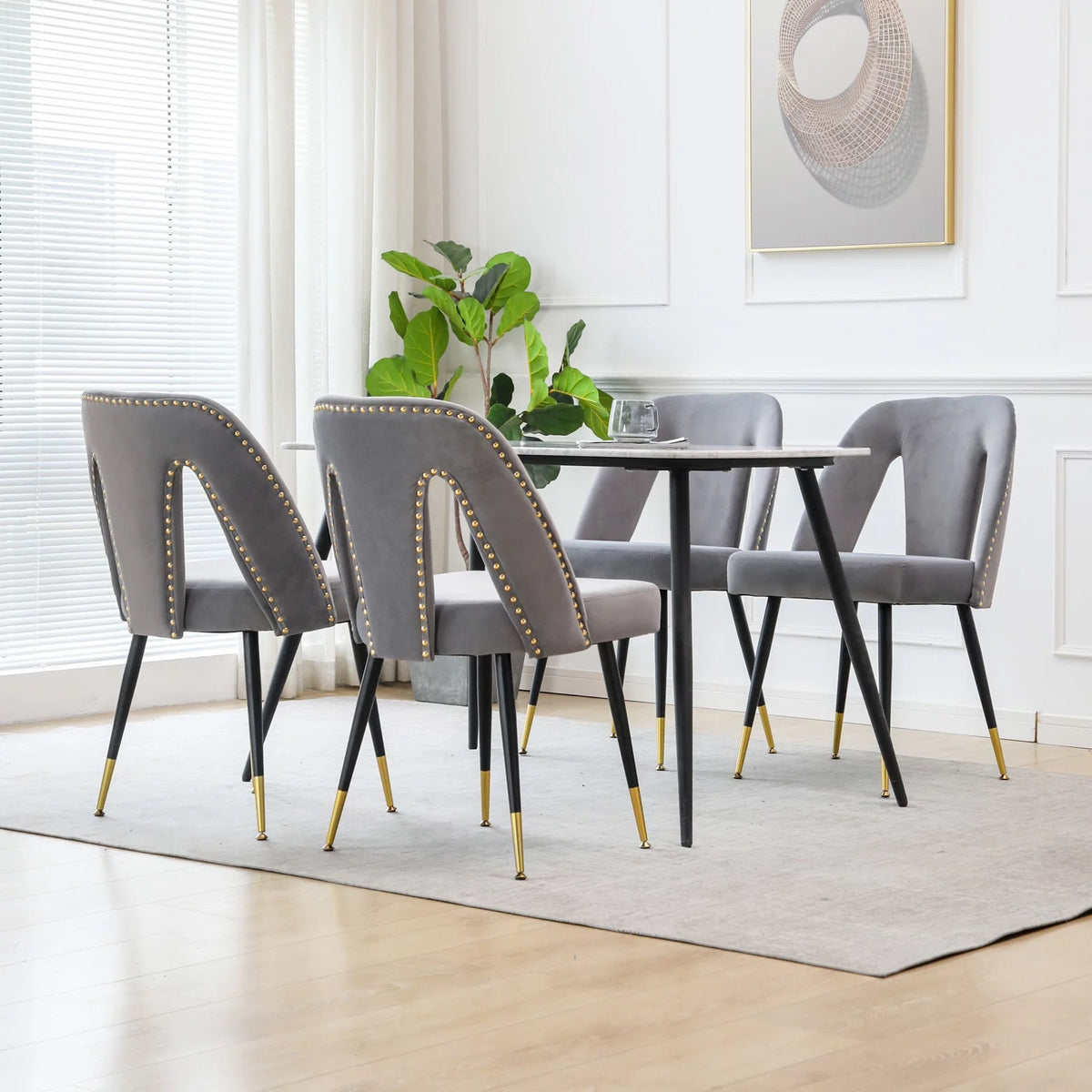 Velvet Upholstered Dining Chairs Set of 6 Z116331