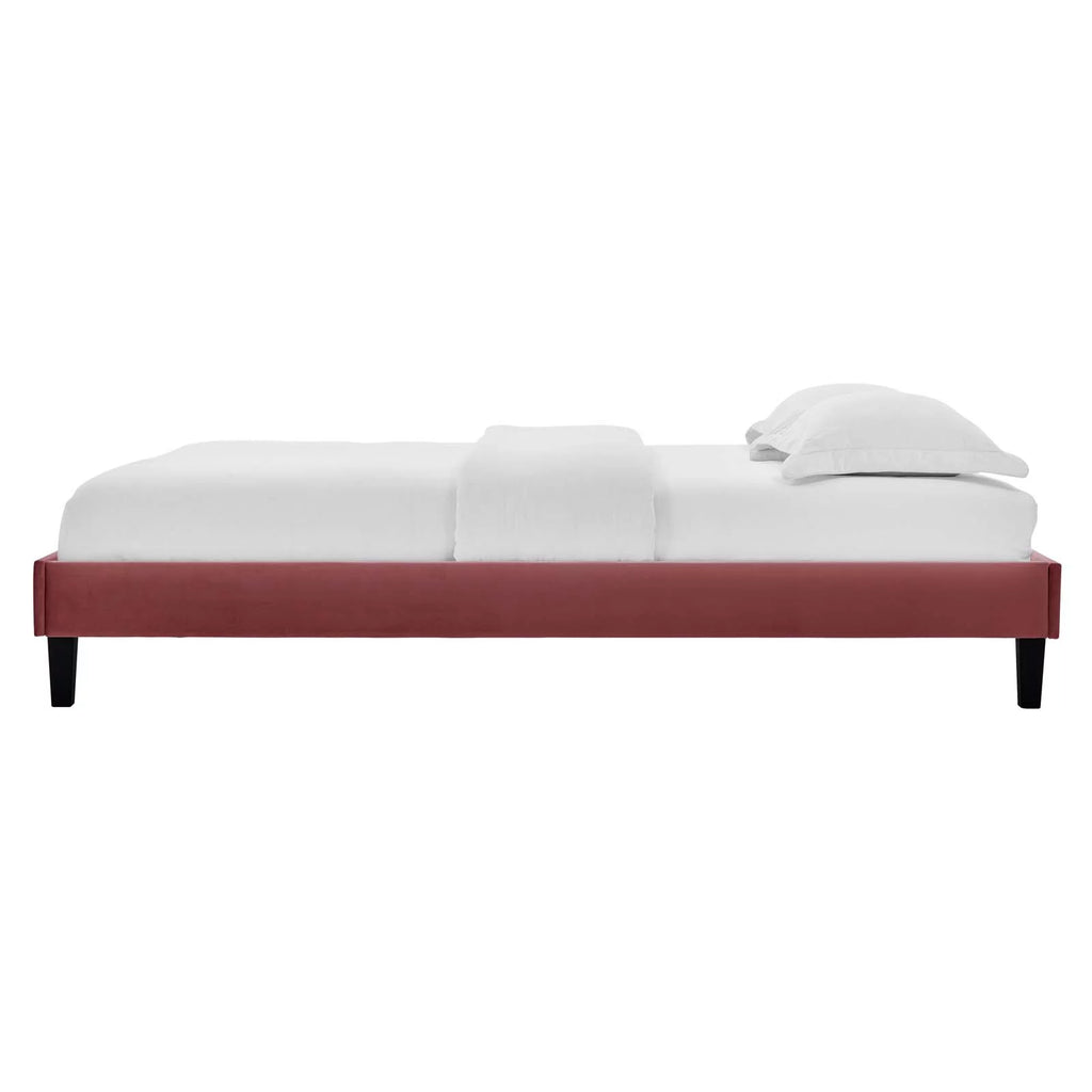 Queen Size Velvet Platform Bed Frame X719121