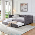 Velvet Upholstered Twin Size Daybed with Trundle G49071