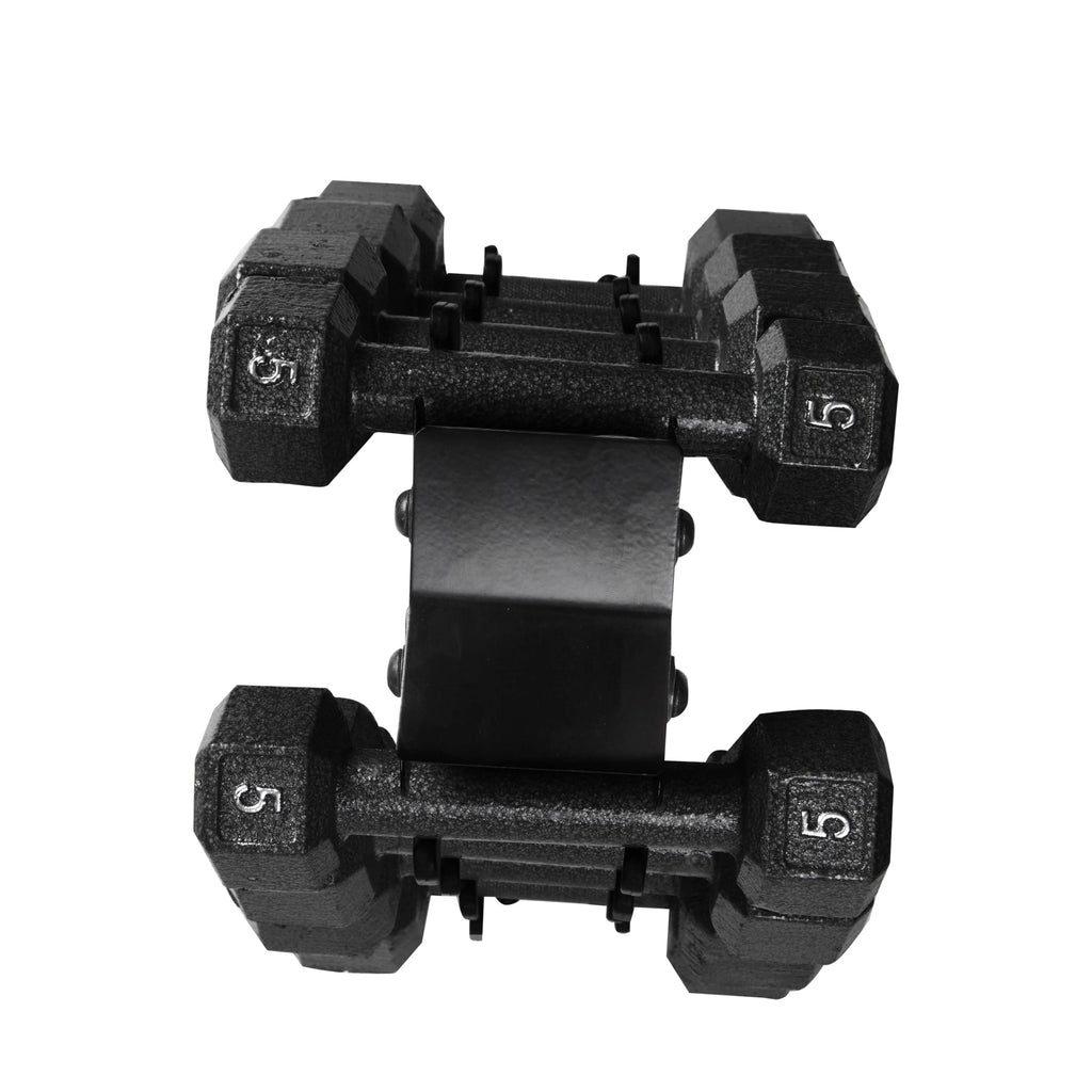 100 lb Cast Iron Hex Dumbbell Weight Set with Rack N3427
