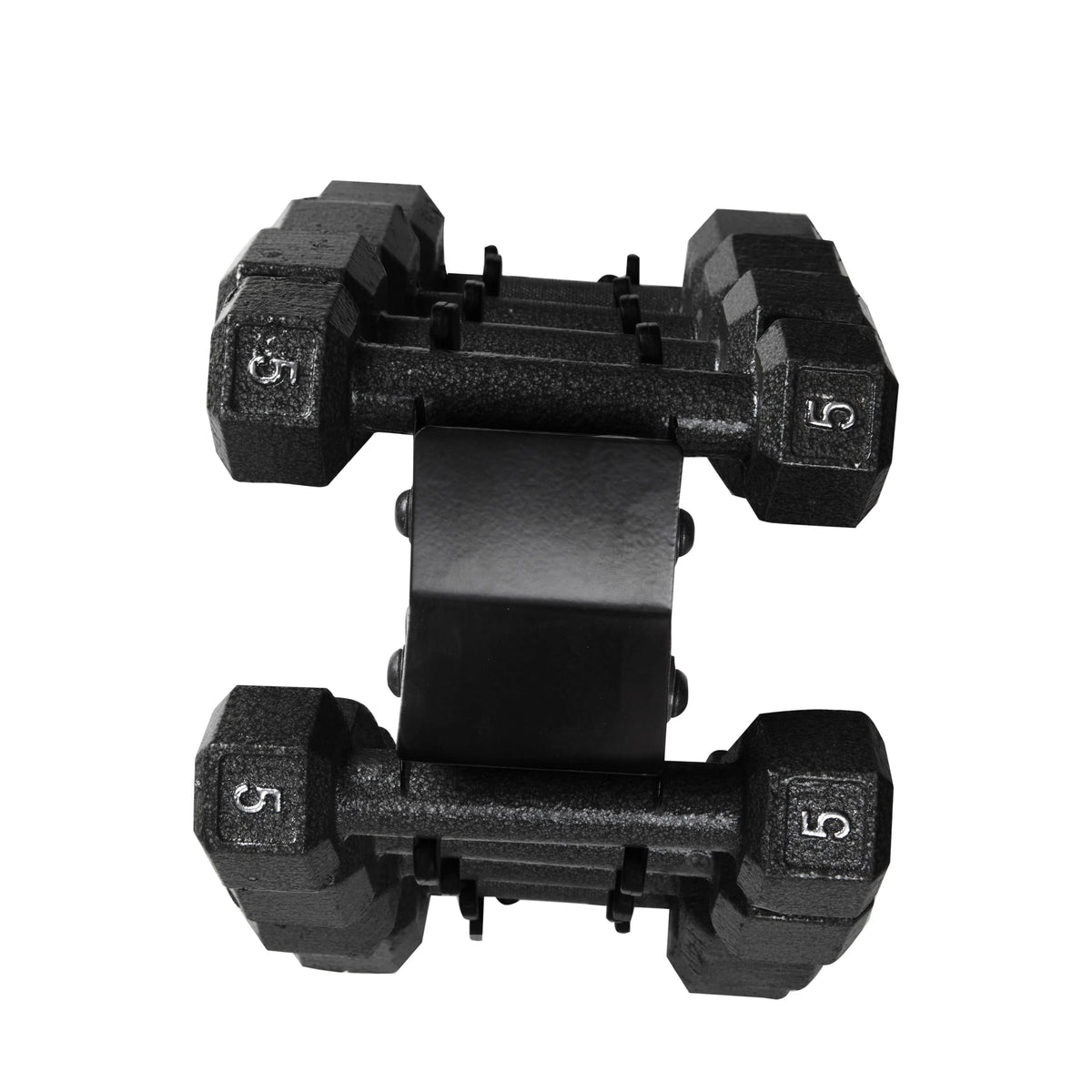 100 lb Cast Iron Hex Dumbbell Weight Set with Rack N3427