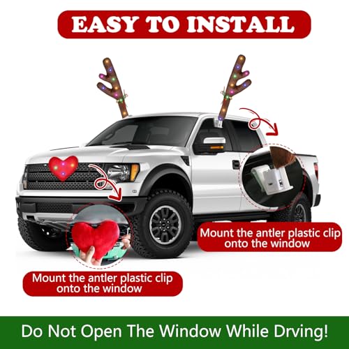 Christmas Reindeer Antlers for Cars With LED Lights W152