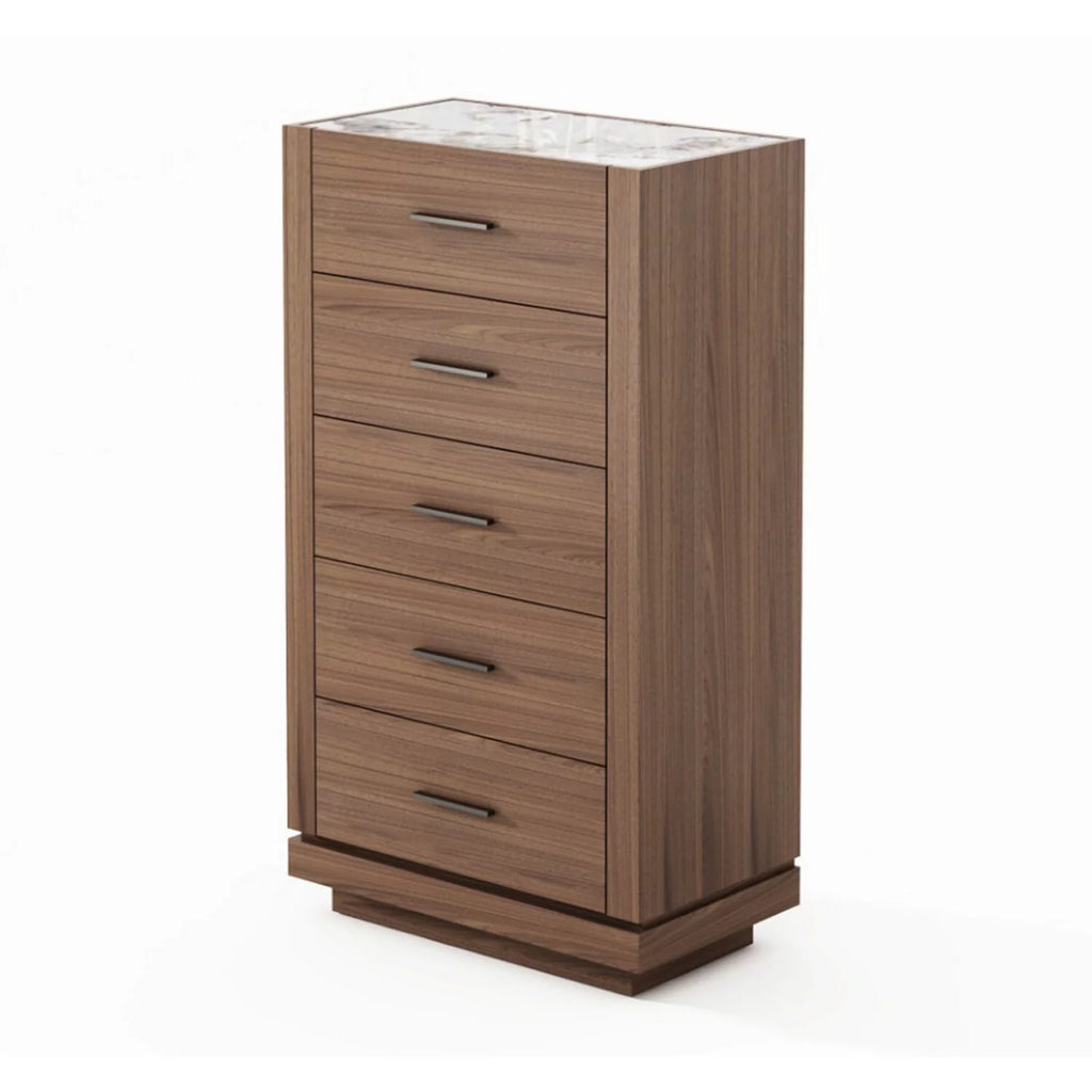Walnut Brown 5 Drawer Wood Dresser H38892