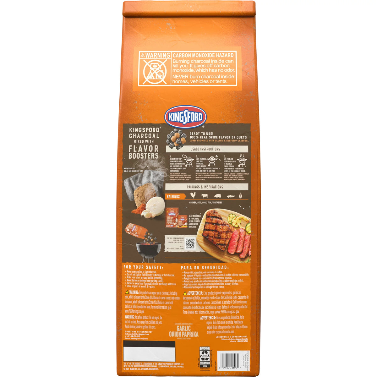 Charcoal Briquettes with Garlic, Onion and Paprika, 8 Pounds P727