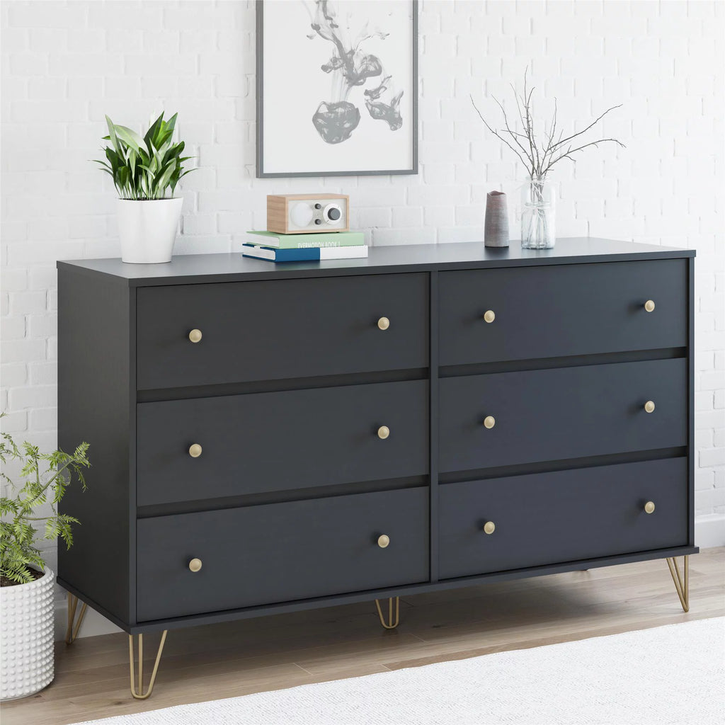 Black 6 Drawer Dresser M544843
