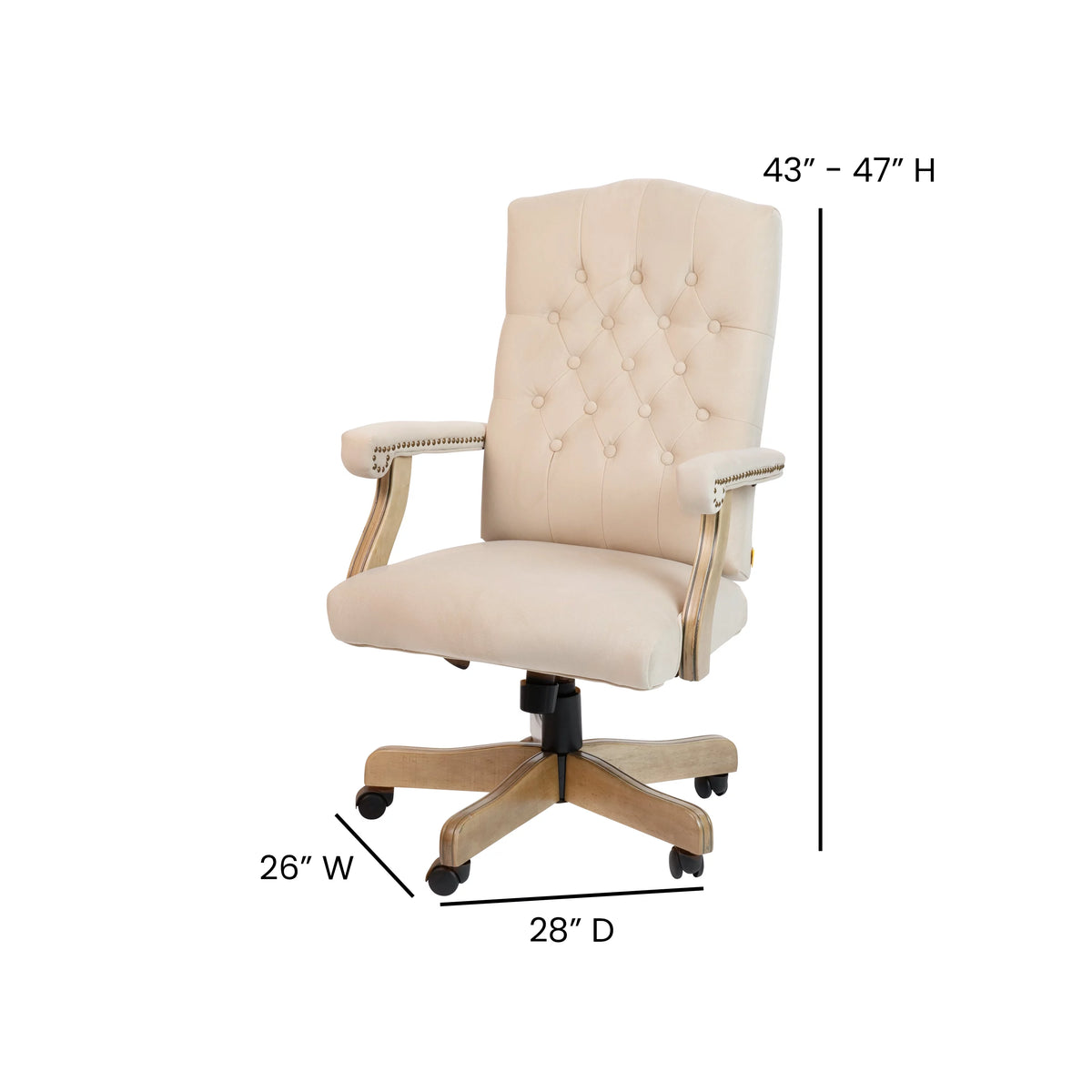 Ivory Microfiber Swivel Office Chair Z69436