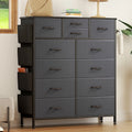 Rustic Brown 12 Drawer Fabric Dresser T17258