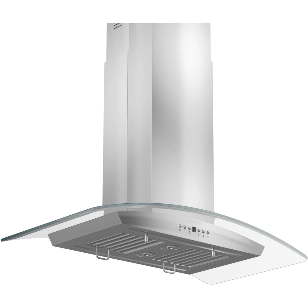 36 in. Island Mount Stainless Steel & Glass Range Hood Z655