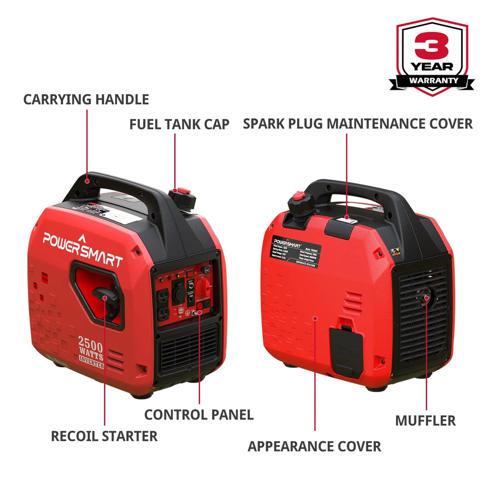 2500Watt Portable Inverter Gas Powered Generator U434460