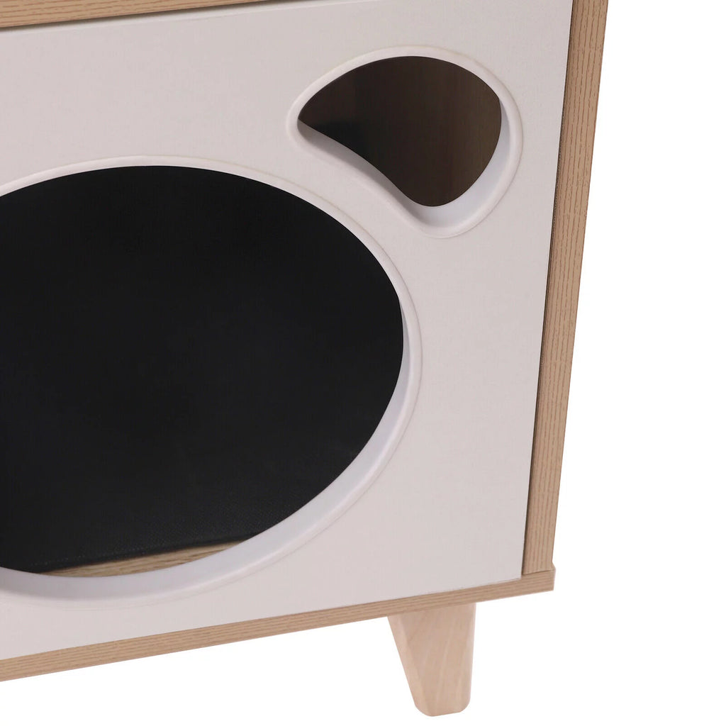 Wooden Cat House End Table A5824