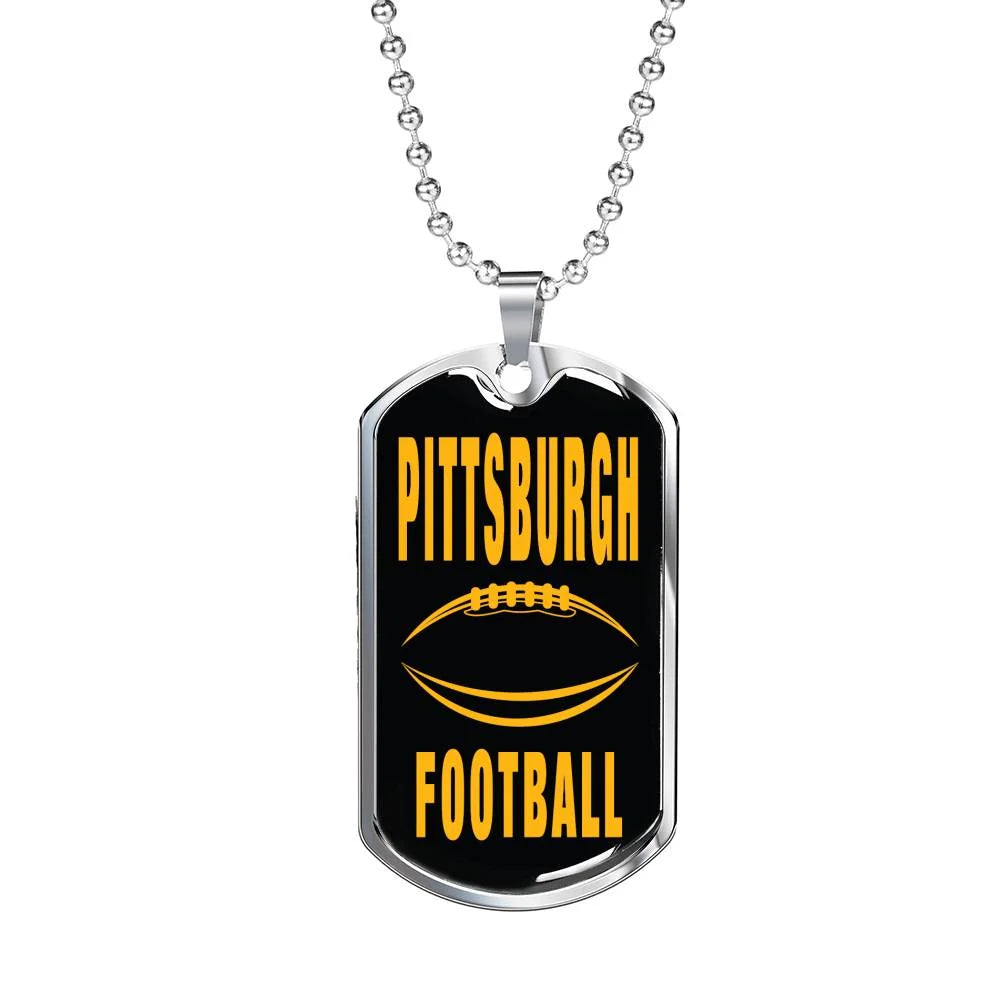 Stainless Steel or 18k Gold Dog Tag Necklace Z669