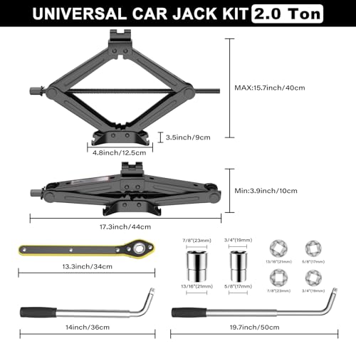 2.5 Ton Universal Scissor Jack with Lug Wrench C6703