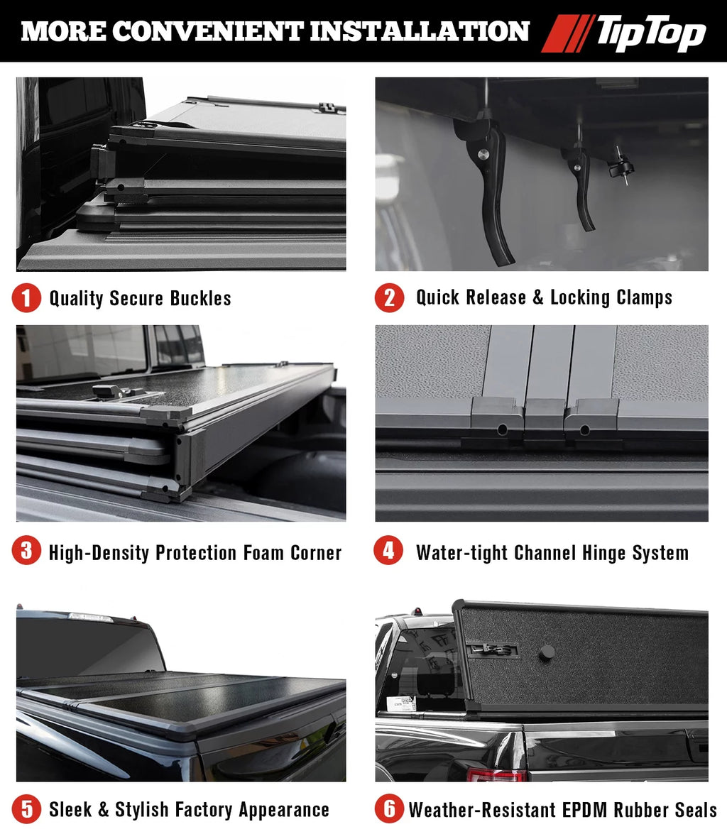 Tri-Fold Hard Tonneau Cover Truck Bed FRP On Top 5.5ft Bed P36755
