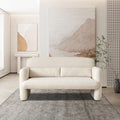 Sherpa Lamb Fabric Armed Accent Chair with Waist Pillow J18404
