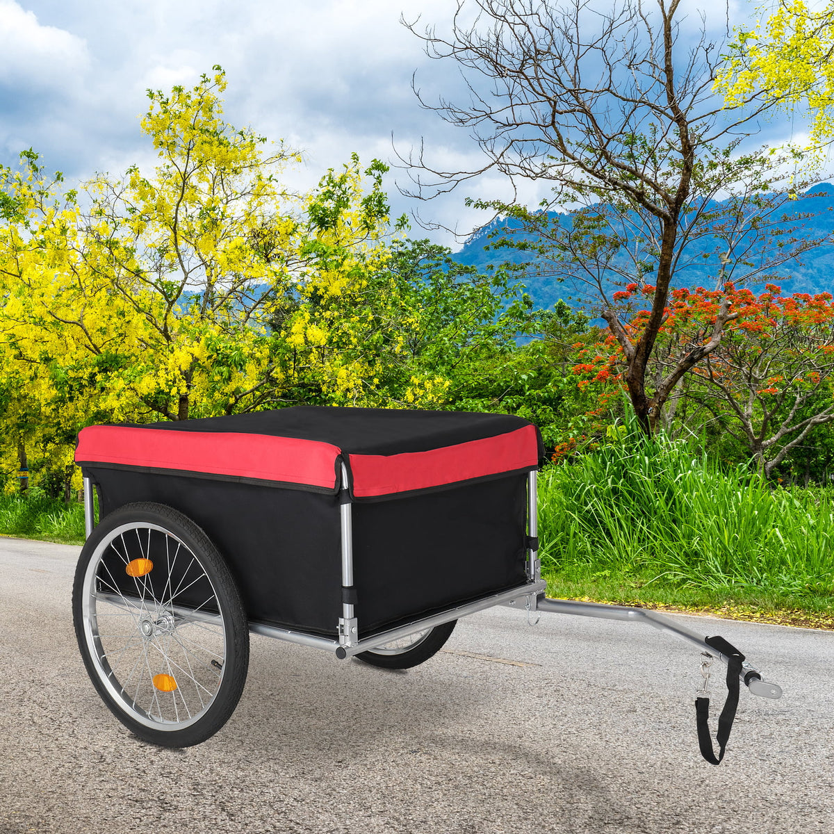 Foldable Bike Cargo Trailer with 20" Wheel & Universal Hitch I97597
