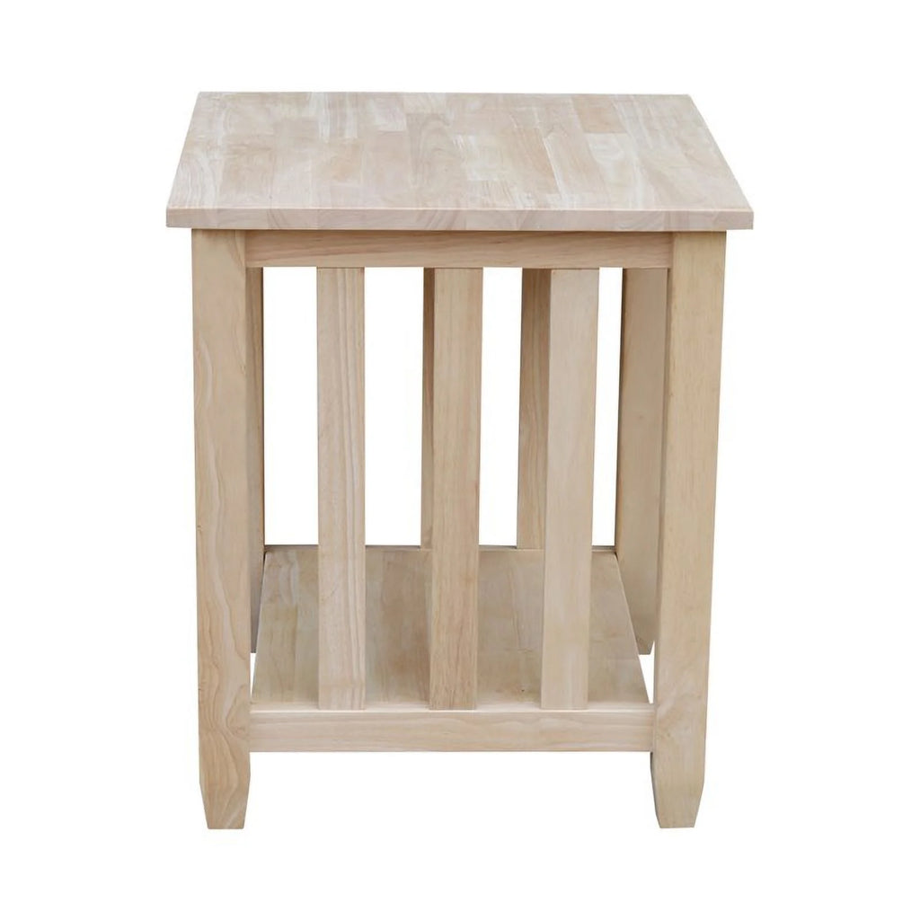 Unfinished Solid Wood End Table O2555