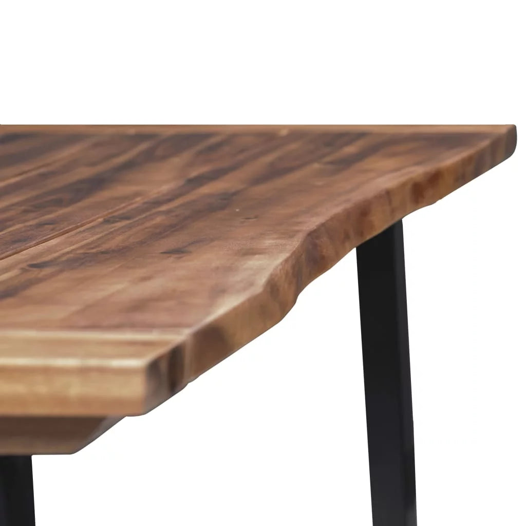Acacia Wood Dining Table with Metal Frame B7202