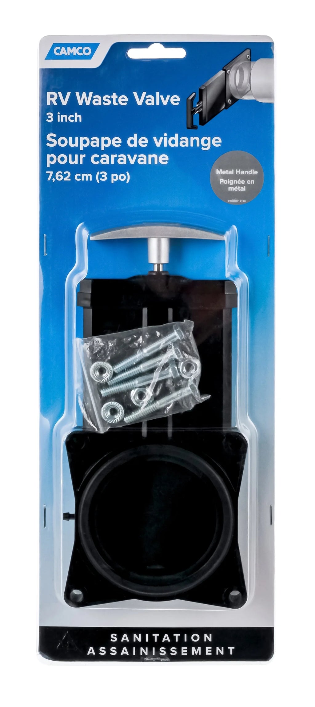 3" Waste Valve with Metal Handle X1696