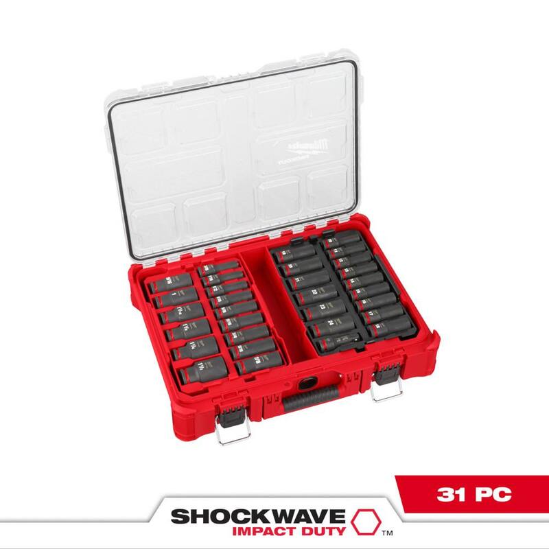 1/2 in. Drive Metric and SAE Deep Well Impact Socket Set (31-Piece) N927