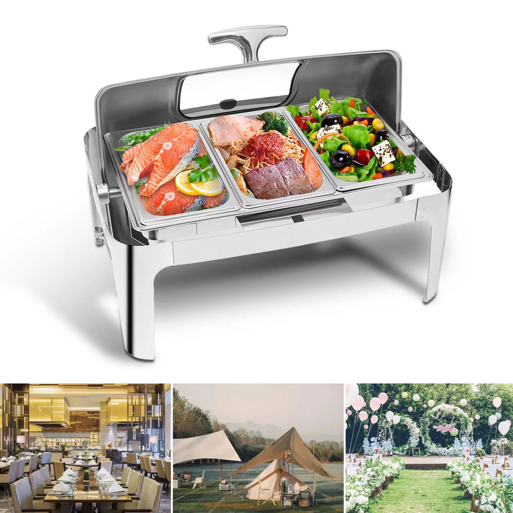 13.5L Stainless Steel Chafing Dish with 3 Pots W272