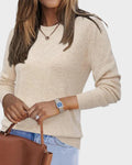 Wool Blend Long Sleeve Pullover Sweater Y37096