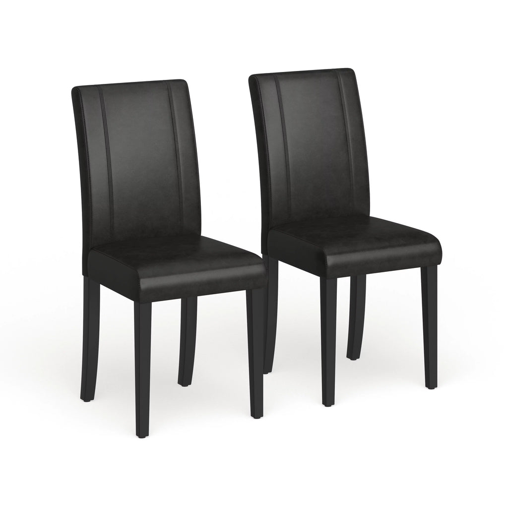 White Leatherette Parson Chairs Set of 2 L83516